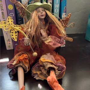 Whimsical Fairy Doll with Hat and Wand